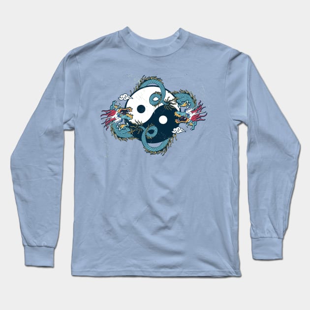 Dragon Yin Yang Awsome Traditional Chinese philosophy Gift Long Sleeve T-Shirt by illustramart Gifts & Apparel